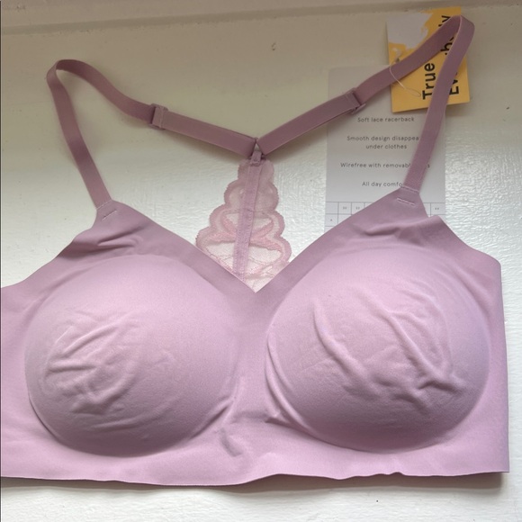 True & Co. Other - True & Co. Seamless Lace Racerback Bra — Light Lavender